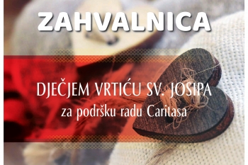 Zahvalnica Caritasa Zagrebačke nadbiskupije Zahvalnica Caritasa Zagrebačke nadbiskupije